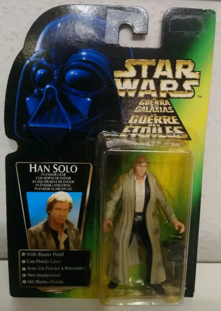 Star Wars Figur Han Solo In Endor Gear With Blaster Pistol POTF Kenner 1996