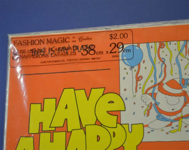 ZIGGY Pkg Of 8 REUSABLE PLACEMATS Have A Happy Party Sealed 1970s-80s Sealed 2