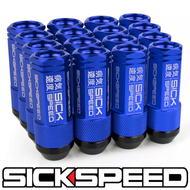 SICKSPEED 16PC Bleu Aluminium Étendu 50MM 2 PC Écrou Écrous Roues 1/2X20 N30