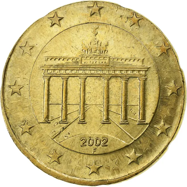 [#1211428] GERMANY - FEDERAL REPUBLIC, 50 Euro Cent, error overstruck on 20 cent