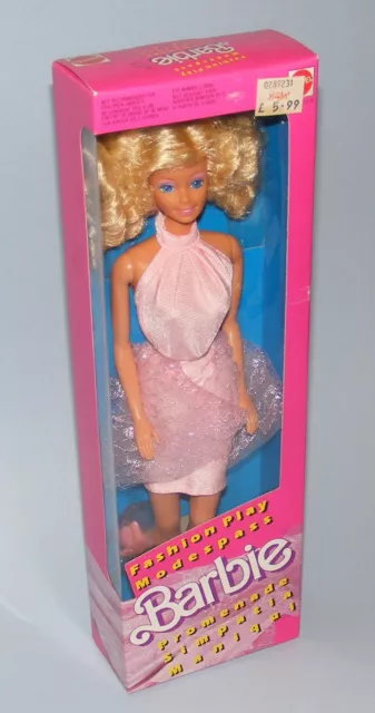 Mattel #1376 Fashion Play Barbie Vintage 1988 Nrfb Mint Condition Boxed