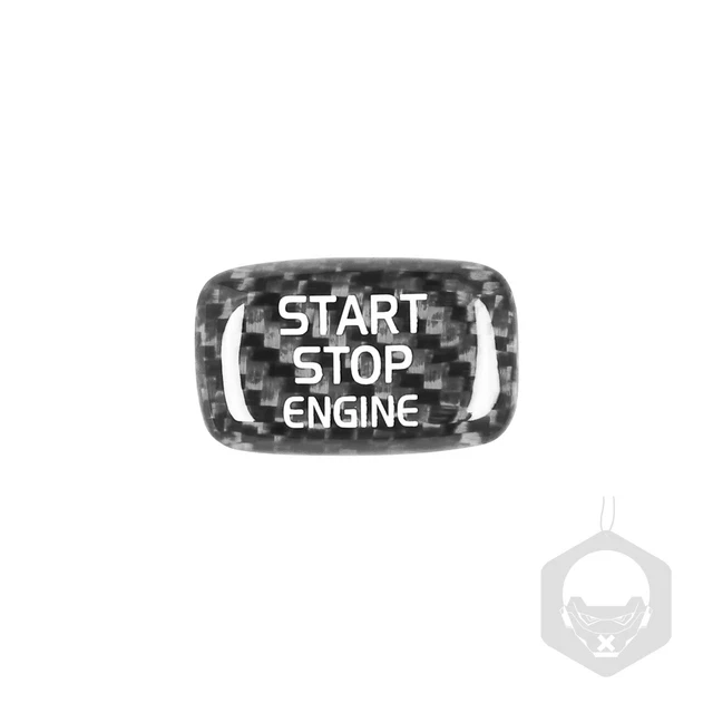 Adesivo Motore Auto Fibra di Carbone Start Stop Pulsante Accensione per Volvo V40 V60 S60 01