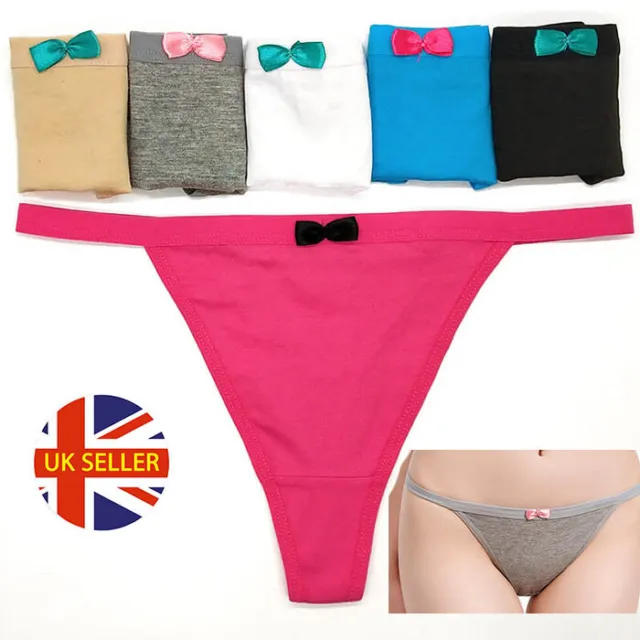 Thongs Women Teens Sexy Knickers Panties Underwear Pack of 3/6 Cotton  Thongs
