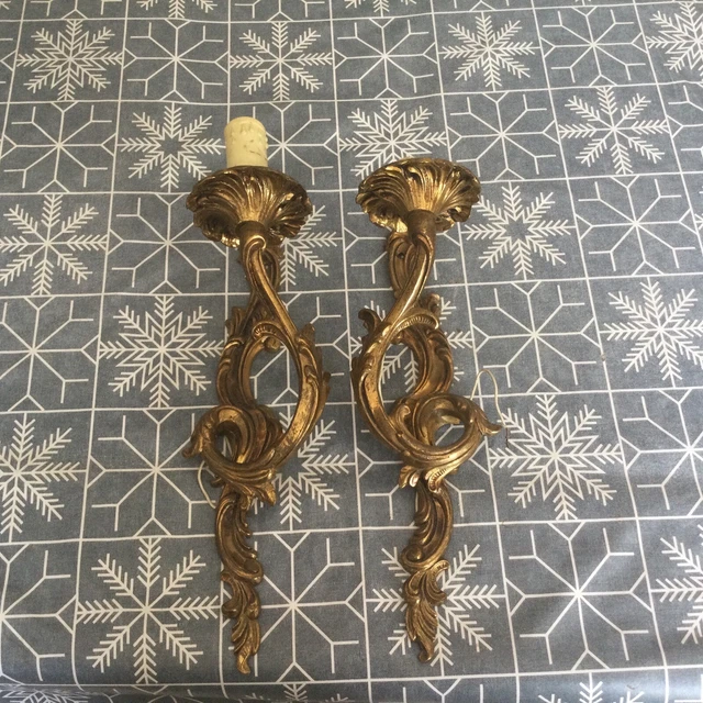 Lot 4 Appliques Angle Bois Sculpté ZONADAH – 28x6 Cm Motif Floral Vertical – Décoration Meubles & Murs Vintage