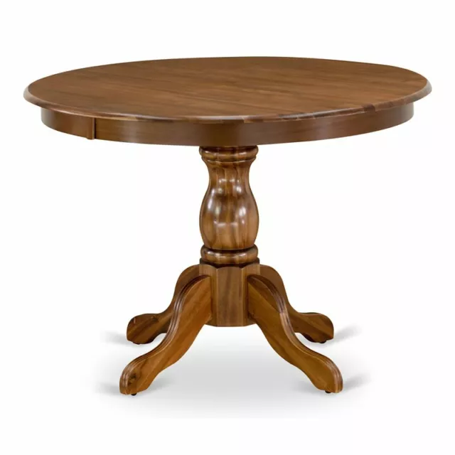 East West Furniture Eden Wood Dining Table with Pedestal Legs in Walnut