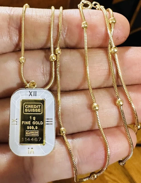 18K Fine 750 Saudi Real Gold Statue of Liberty Necklace 19.5” Long 2.5mm 9.3g 18K Fine 750 Saudi Real Gold Statue of Liberty Necklace 19.5” Long 2.5mm 9.3g