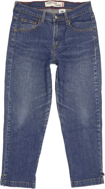 Levi's Capris Jeans Donna Straizzati Donna Blu W30 (85949)