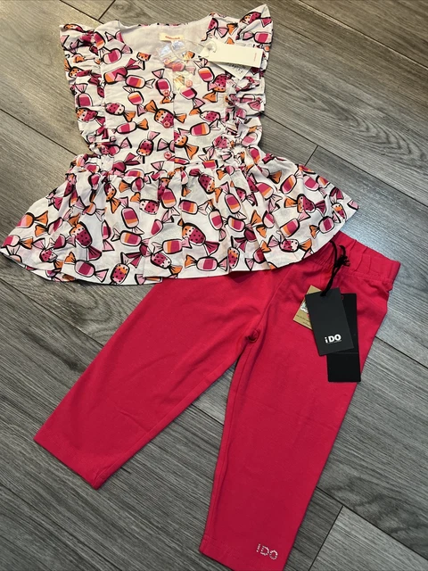 Girls Designer Outfit Bundle Catimini Top / I DO Leggings Age 4 BNWT