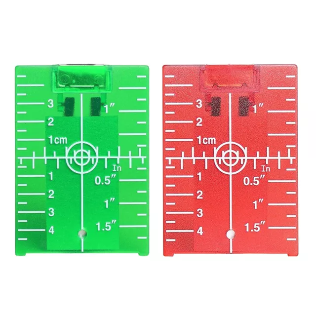 Green / red target   card with holder for line laser levels
