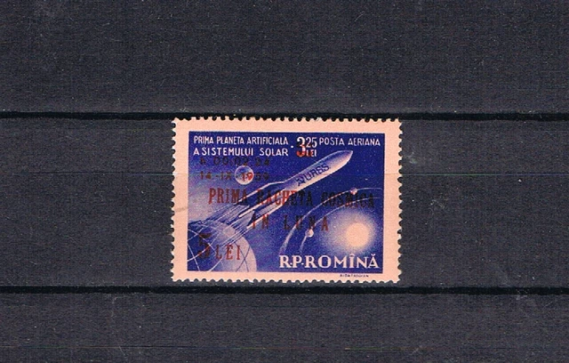 Rumanien 1959 Michel 1794 Aufdruck Rakete auf dem Mond/Weltraums postfrisch