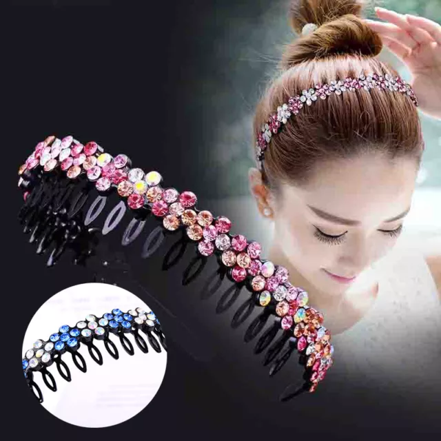 Moda Donna Cerchietto Con Strass Di Cristallo Fascia Per Capelli Accessori ☆