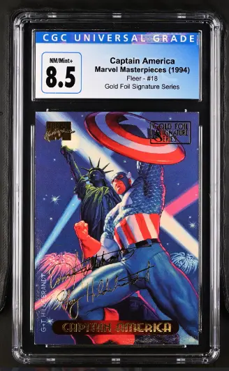 1994 Marvel Masterpieces Gold Foil, Captain America #18, CGC Graded 8.5 NM/Mint!