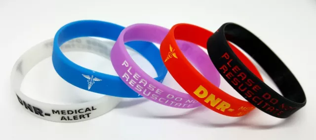 5x PULSERA PEQUEÑA ALERTA MÉDICA NO RESUCITAR DNR -