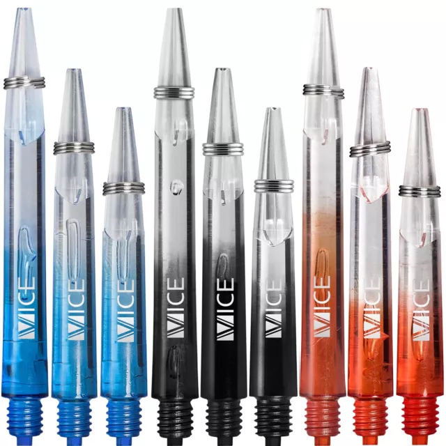 5 SETS [15] ONE80 Vice Gradient Dart Stems Shafts 3 Sizes Two Tone Transparent