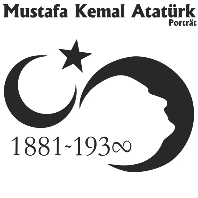 MUSTAFA KEMAL ATATÜRK Porträt Imza Unterschrift Türkiye Autoaufkleber  Sticker EUR 5,00 - PicClick DE