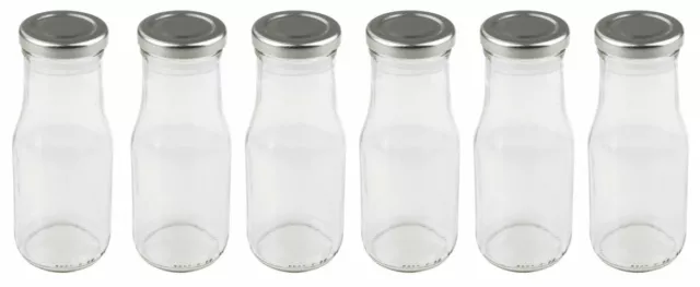 Dr. Oetker Milchflaschen 6er Set 250 ml aus Glas Smoothie Flasche Saftflasche