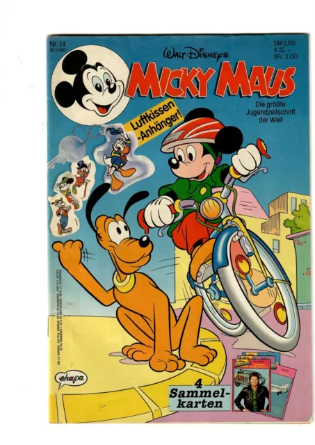 Micky Maus Heft Nr. 14/1992 vom 26. März 1992 ohne Sammelkarten gut erh.