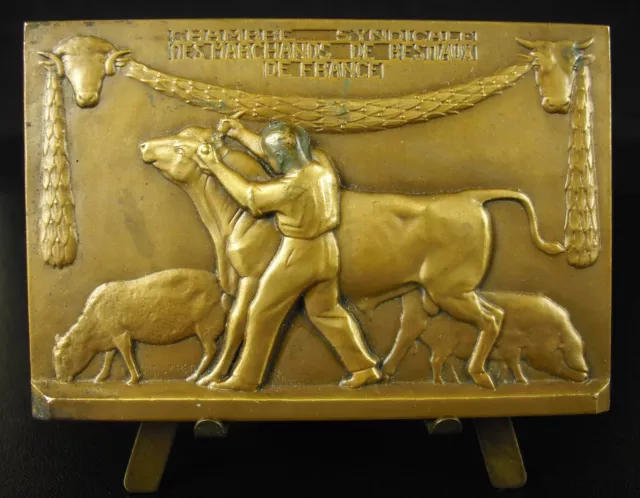 Médaille c1930 art déco marchands de bestiaux livestock dealers R Cochet medal