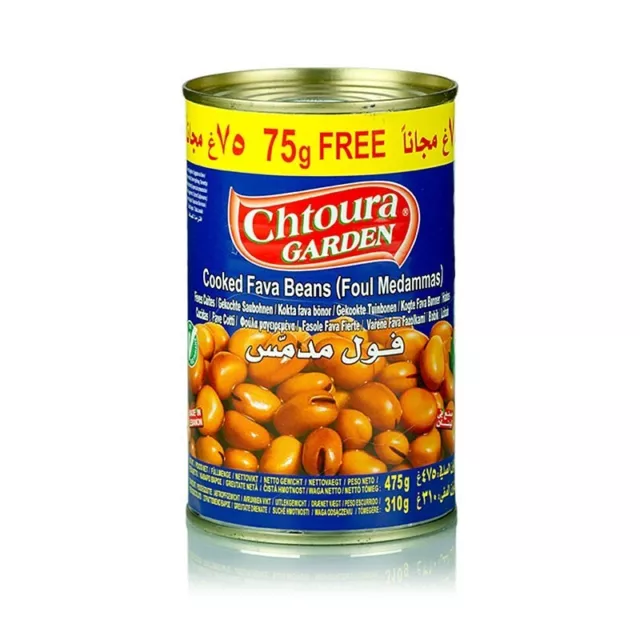 Chtoura Garden Foul Medammas - fagioli Fava cotti 400 g + 75 g gratis