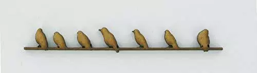 Form aus Holz MDF Vögel Auf Draht