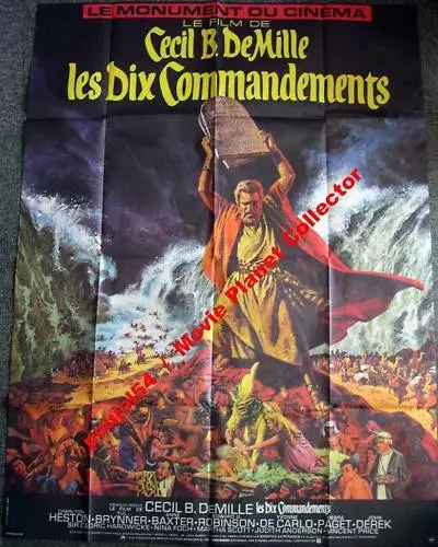 THE TEN COMMANDMENTS - Heston - 47x63 FRENCH POSTER RR