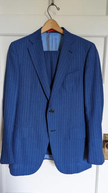 Blue Pinstripe Isaia Suit Size 38R US (48 IT) - Excellent Condition