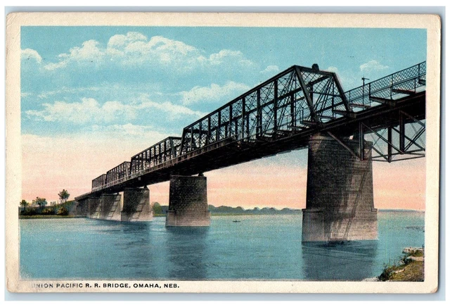 c1920s Union Pacific Railroad Bridge Omaha Nebraska NE Unposted Vintage Postcard