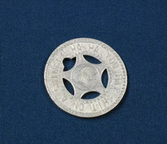 Vintage  Good Luck Token with a Very Unique Phrase Written on it.