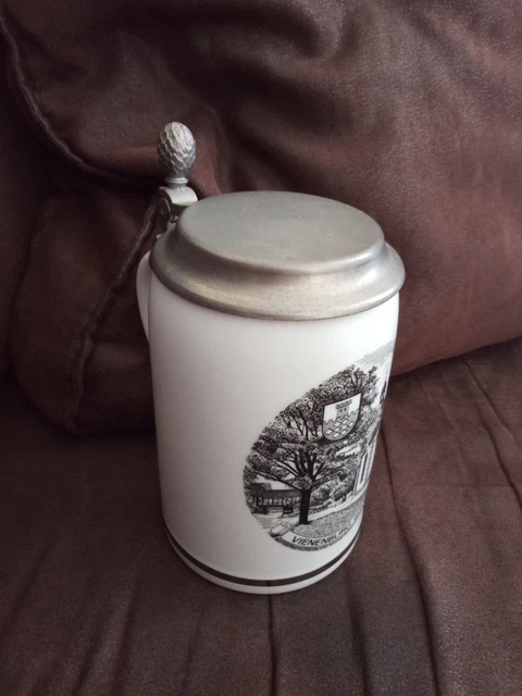 Chope De Bière BMF Originale Avec Couvercle En étain - Modèle Bierseidel (occasion)