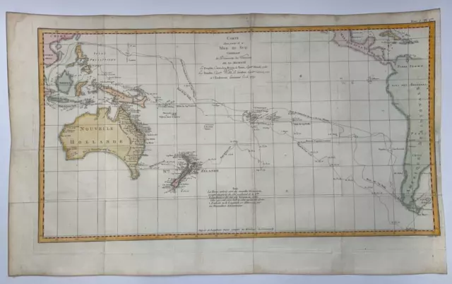 South Pacific Ocean 1774 Cook/Hawkesworth Very Large Antique Sea Chart
