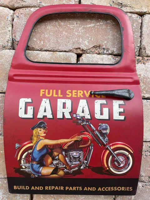 Retro Blechschild 'Pin Up Girl Motorcycle' – 20x30 Cm, Witziger Garagenspruch, Geschenk Für Biker