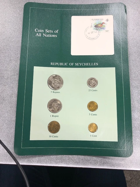 Coin Sets of All Nations - Republic of Seychelles 1982 (6 Coins w/stamp)
