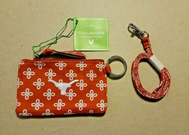 Vera Bradley UT UNIVERSITY TEXAS AUSTIN Longhorn Lanyard & Zip ID New&Sealed $40