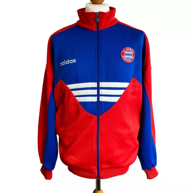 BAYERN MUNICH 1993/95 Adidas Track Jacket (L) Football Soccer Training Vintage