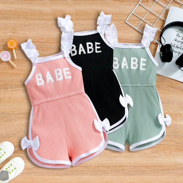 Toddler Kids Baby Girls Summer Strap Romper Jumpsuit Playsuit Outfits 0-5 Years