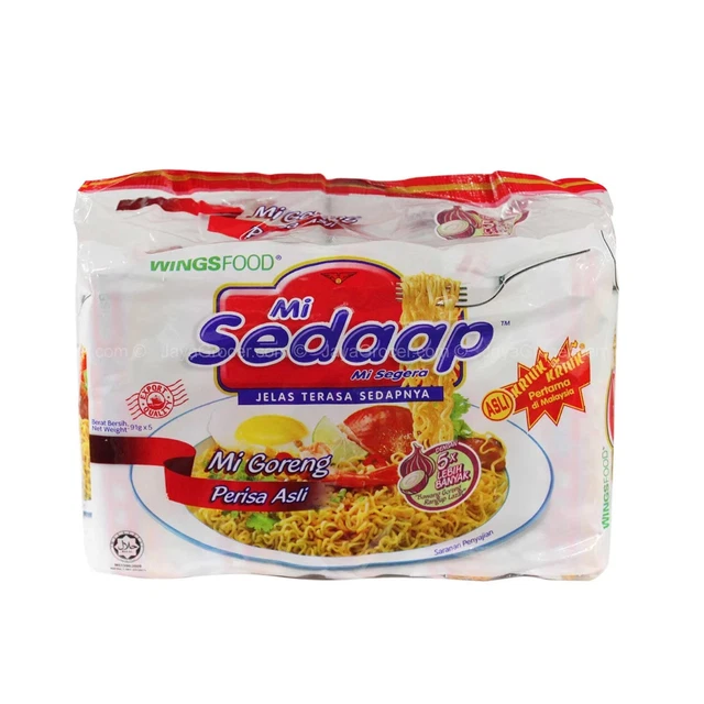 Mi Sedaap Goreng Asli (originale) tagliatelle istantanee halal malesia 90 g x 5