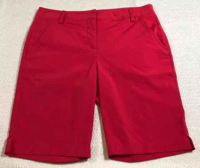 Puma Womens Golf Bermuda Shorts Size 8 Red Flat Front High Rise NWOT