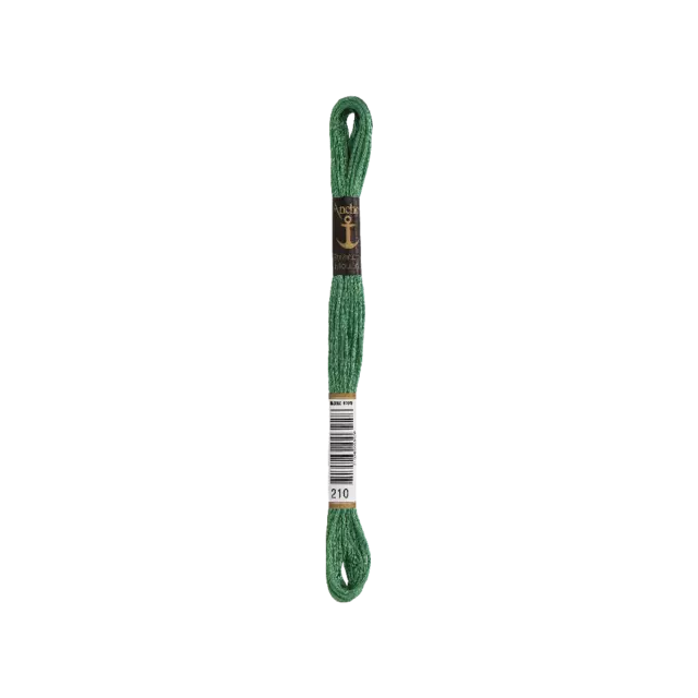 Anchor Sticktwist 8m, verde prado, algodón, color 210, 6-hilos (0,25 EUR/m)