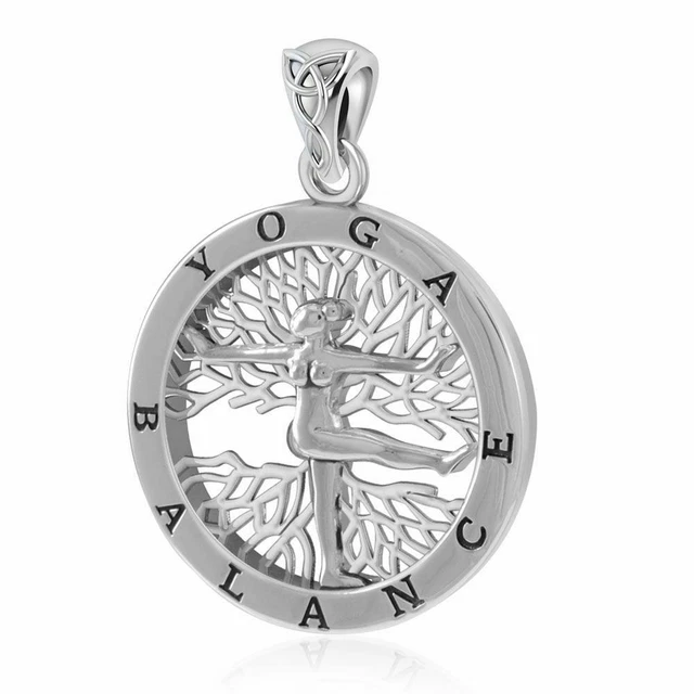 Yoga Albero Della Vita .925 Pendente Argento Sterling Peter Stone Fine Gioielli