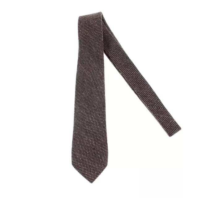 Kiton NWOT Silk/Wool Blend Seven Fold Neck Tie in Gray/Brown/Black Melange