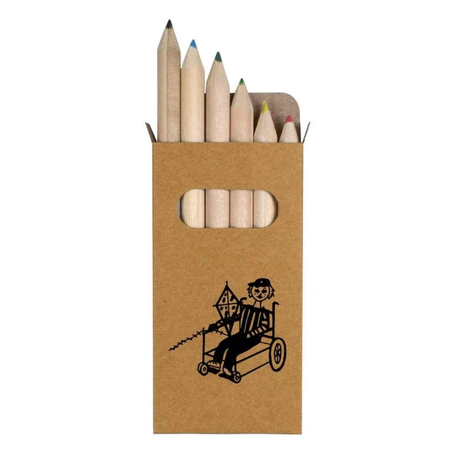 6 lápices cortos de color ""Niño discapacitado con cometa"" (PE00048924)