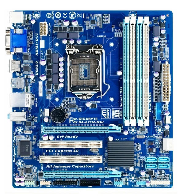 Scheda Madre ATX H61 LGA 1155 Per CPU Intel I3/i5/i7, 2x DDR3 16GB, M.2 NVMe, PCIe, VGA/HDMI - 3