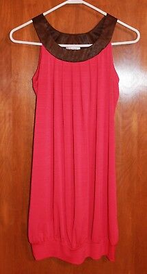 AMY BYER Girls' Size 16 SLEEVELESS DRESS (pink/brown w/ bubble hem) perfect