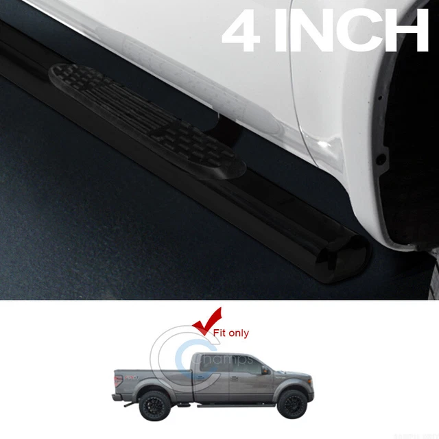 Fit 15-22 Ford F150/17+ F250 Super Crew 4" Oval Black Side Step Nerf Bars Boards