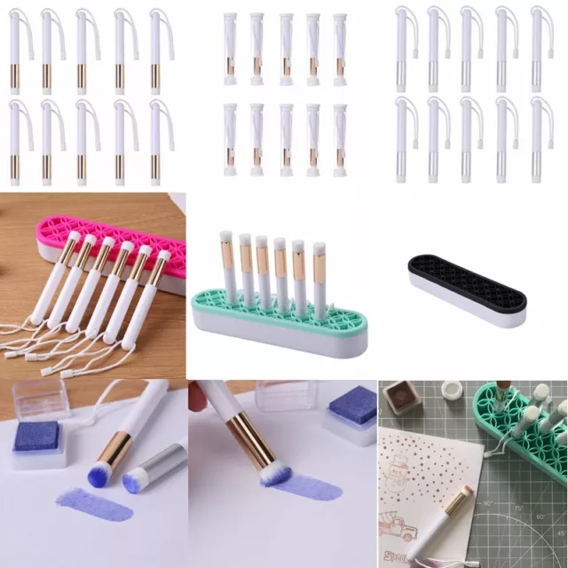 10PCS Mini Blending Brush Tools Brush Holder For Stamping DIY Scrapbooking Craft