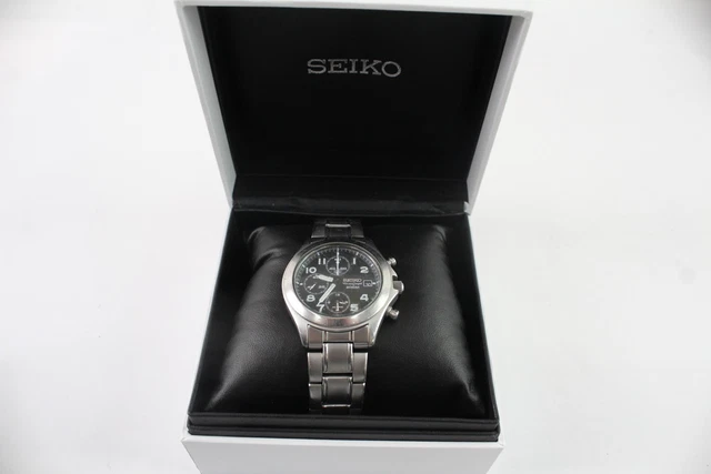 Montre Seiko Sportura Chronograph Alarm 7T62-0ED0 - Full Black, Occasion Homme