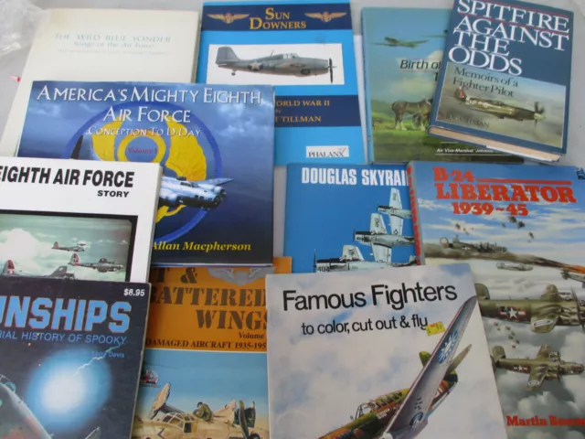 Warplane Book BIG LOT 8th Air Force USAF RAF Spitfire WW2 Fighter Bomber