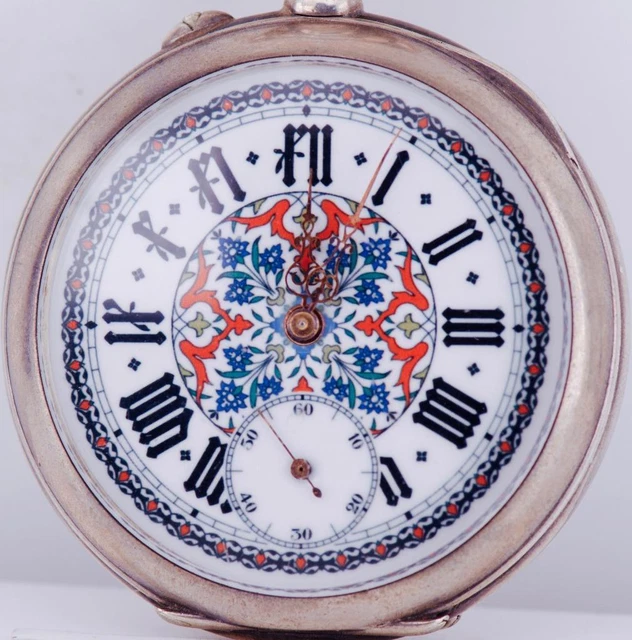Montre De Poche Ancienne En Argent Gravé Dynastie Qing Vers 1900 - Chine - Occasion Bon état