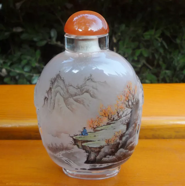 Chinese Glass Landscape Painting Figure Inner painting Snuff bottle 50016-4