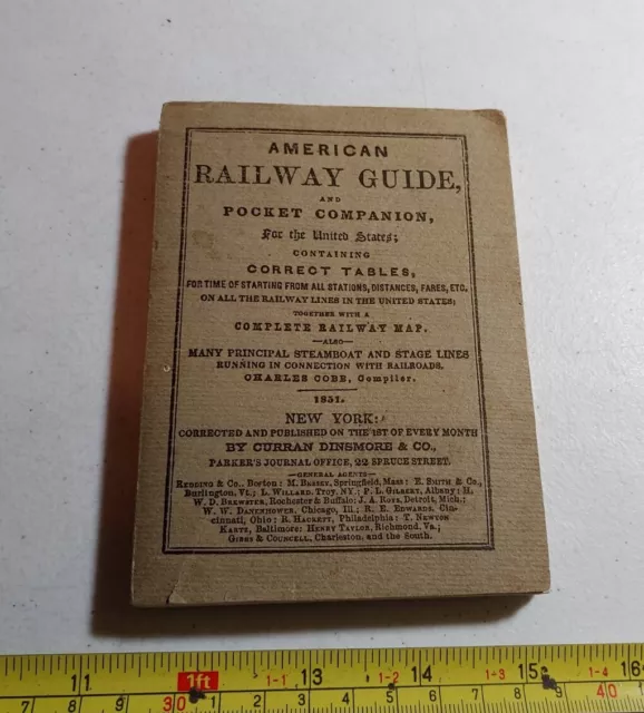 Vintage 1851 Pocket Railway Guide 1940s Reproduction Booklet Train Railroad Map